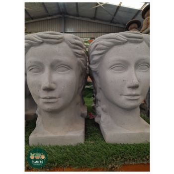 Woman Head Cement Planter D 22 x 18 x H28