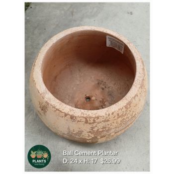 Ball Cement Planter D: 24 x H: 17 ( Online Only )