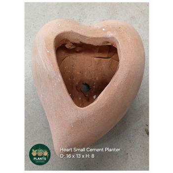 Heart Small Cement Planter D: 16 x 13 x H: 8
